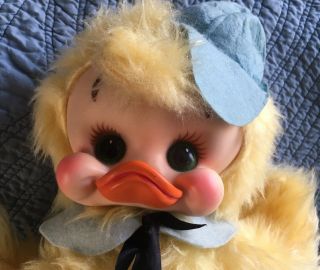 Vintage Rubber Face Rushton Duck large Size - with Orig Cap & Collar 2