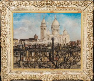 Large Early 20th Century Impressionist View City Of Sacre - Coeur Paris Bloomfield