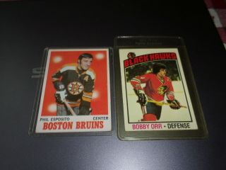 Vintage Topps Hockey Cards Esposito And Orr 1971 1977
