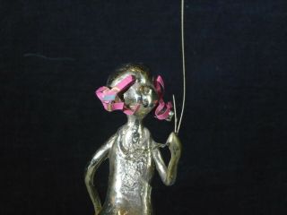 Vintage Malcolm Moran Bronze Sculpture Little Girl & Balloon 4
