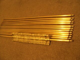 Set Of 13 Vintage Solid Vic / Edw Stair Rods And Brackets