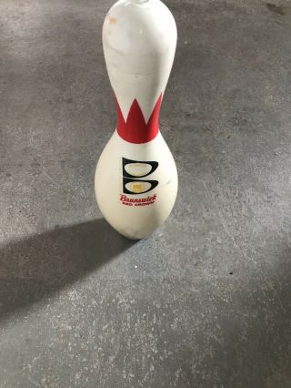 Vintage Brunswick Plastic Coated Abc Bowling Pin Red Crown