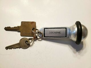 Vintage Cocagne Hotel Keychain & Room Key 332,  Unique Rare Collectable