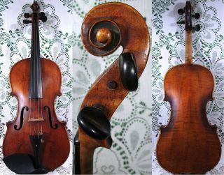 Old Antique German Violin Illegible Inside Label 4/4