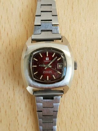 Ladies Tissot Seastar Automatic Swiss Made 38812 - 1x Red Dial Date Wrist Watch