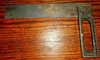 A) Vintage Stanley ?? Metal Try Square Woodworking Tool 6 "