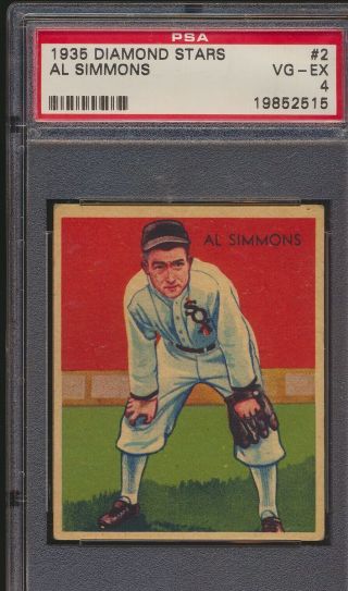 1935 Diamond Stars 2 Al Simmons White Sox - Psa 4 Vg - Ex (sgwb)