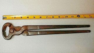Vintage Nordic Forge Hoof Nippers Usa 13 3/4 Inches Farrier Tools 1.  75 Lbs