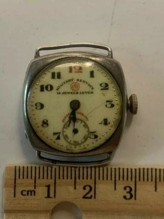 Antique Swiss Made Wristwatch.  Military.  Trench Watch.