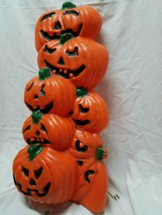 Vintage Blow Mold Pumpkin Stack Halloween Fall Decor Lighted