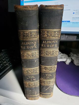 Vintage,  Archibald Alison : History Of Europe,  Vols 1,  4,  Harper,  1842,  1843