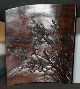 Antique Chinese Carved Very Fine Wood Panel,  Scholars Taste,  Qing Dynasty