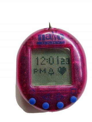 Nano Baby Electronic Virtual Pet 1997 Playmates Vintage Pink