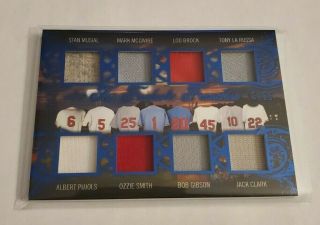B18,  759 - 2020 Leaf In The Game 8x Jersey Musial Mcgwire Brock,  6/35 Jsy