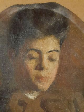 19th C French American Impressionist Master Femme Lady Antique Old Oil Paris ? 4