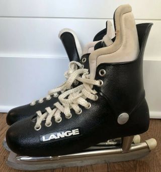 Vintage N.  H.  L.  Mens Ice Hockey Skates,  Black,  Molded Plastic,  Size 11