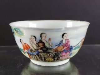 Antique 18th C.  Chinese Export Porcelain Hand Painted Figural Cup,  Enamel