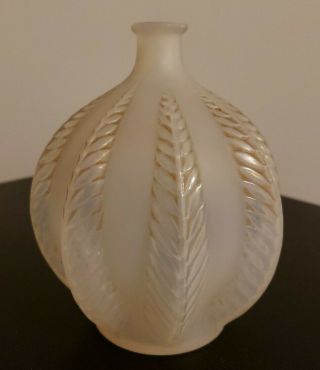 Antique R Lalique Signed " Malines " Frosted Glass Vase Vintage 957 France