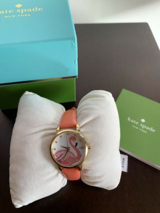 Nwt Kate Spade - York " Flamingo " Wristwatch - - Nla/rare And Truly One Of A Kind