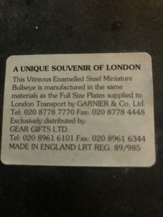Vintage ‘Mind The Gap’ London Underground Enamel Sign 5” 3.  75” 3