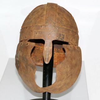 Ancient Roman Iron Military Helmet Circa 100 - 400 Ad - Restored