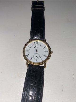 Hamilton watch vintage men ' s 6210 quartz registered edition gold plated 2