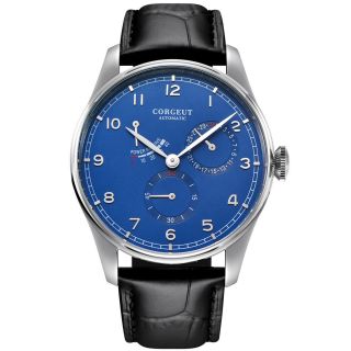 42mm Corgeut Blue Dial Date Power Reserve Sea - Gull 1780 Automatic Mens Watches