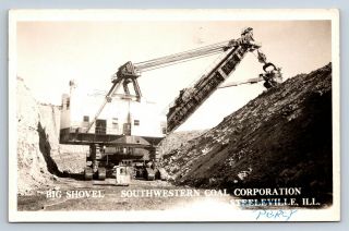 Vintage Rppc Coal Mining Big Shovel Southwestern Coal Steeleville Percy Il E17