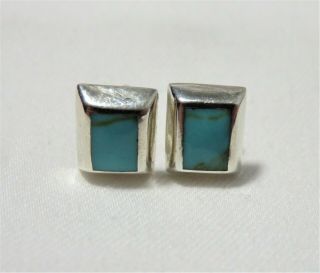Small Vintage 925 Sterling Silver & Turquoise Post Earrings