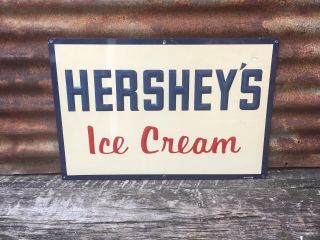 Vintage Hershey’s Ice Cream Sign 21x14in Metal Hershey Chocolate Antique Old
