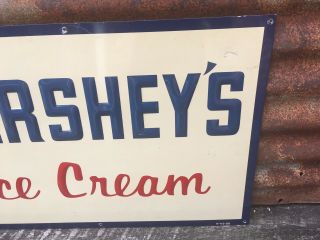 VINTAGE HERSHEY’S ICE CREAM SIGN 21x14in METAL Hershey Chocolate Antique Old 4
