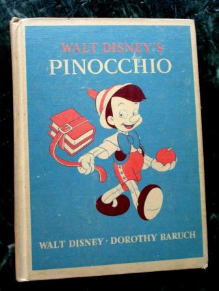 Rare Vintage 1939 1940 Walt Disney Story Books Pinocchio Dorothy Baruch Puppet