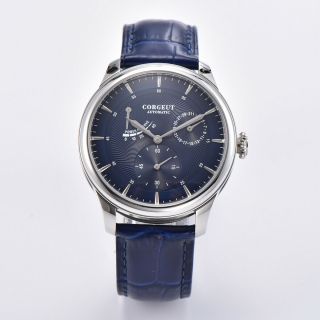 CORGEUT 40mm Blue Dial Date Power Reserve SS ST1780 Automatic Watch Mens Watch 2
