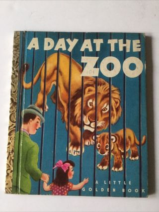 Vintage Little Golden Book A Day At The Zoo 1950 Good Cond Refr