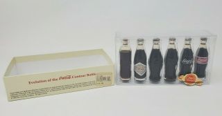 Vintage Evolution Of The Coca - Cola Contour Bottles Miniature Cokes 1998 Set Of 6