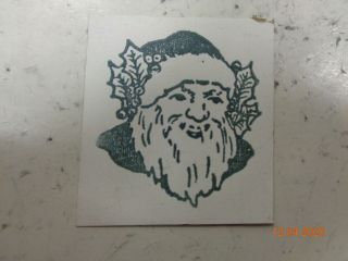 Printing Letterpress Printer Block Detailed Vintage Santa Claus w Ivy Print Cut 2