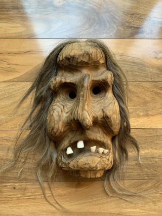 16 " Mid Century Witco Era Tiki Wood Carving Witch Doctor Mask Eames Mid Century
