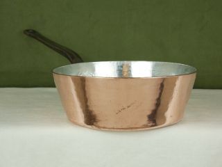 Antique 10⅜” E.  Dehillerin Copper Windsor Splayed Pan - Tin,  Heavy,  French