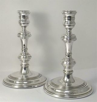 Vintage Hallmarked Sterling Silver Candlesticks (6 ¾” Tall) – 1977