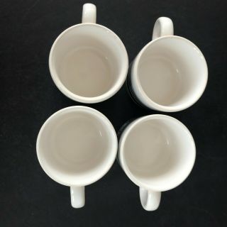 Set of 4 Vintage Waechtersbach Espresso Cups Made in Western Germany B&W Red Dot 3
