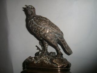 Antique Bronze Sculpture,  Partridge,  French,  Signed By Alfred Dubucand 1828 - 1894