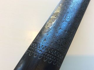 Old Antique Papua Guinea Massim Ebony War Club With Carvings