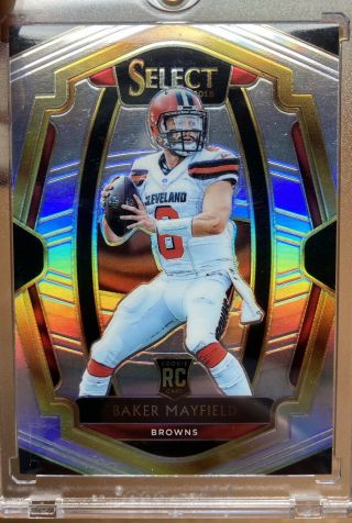 2018 Select Baker Mayfield Premier Level Silver Prizm Rookie Rc 143 Browns