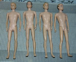 Four Vintage Ken Dolls Flocked Hair Barbie Boyfriend