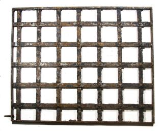 Antique Wrought Iron Window Gate 28  X 22  1800s Architectural Salvage Bars