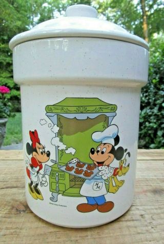 Vintage Minnie And Mickey Cookie Jar Treasure Craft Walt Disney Ceramic Canister