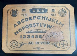 Antique Vintage J.  M.  Simmons Ouija Board Circa 1919 Talking Board Au Revoir