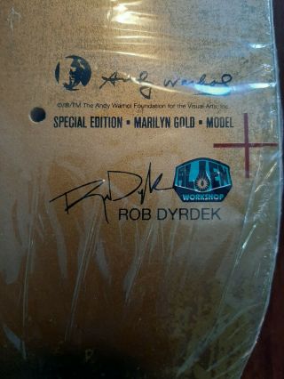 Alien Workshop Rob Dyrdek Special Edition Marilyn Monroe Gold Skateboard Deck.