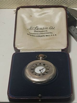 Antique Half Hunter J.  W.  Benson,  London Silver Pocket Watch Case