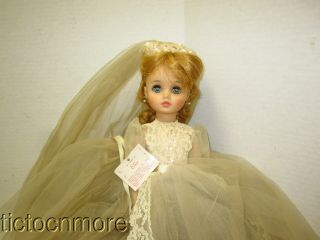 Vintage Madame Alexander Elise Doll 1966 Bride Blonde Gown Shoes 18 "